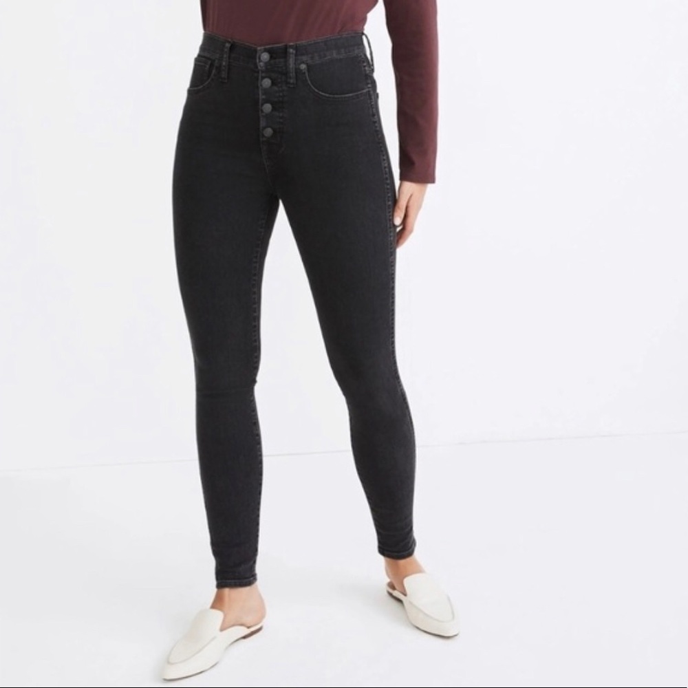 Madewell 10” high rise button front skinny jeans size 26